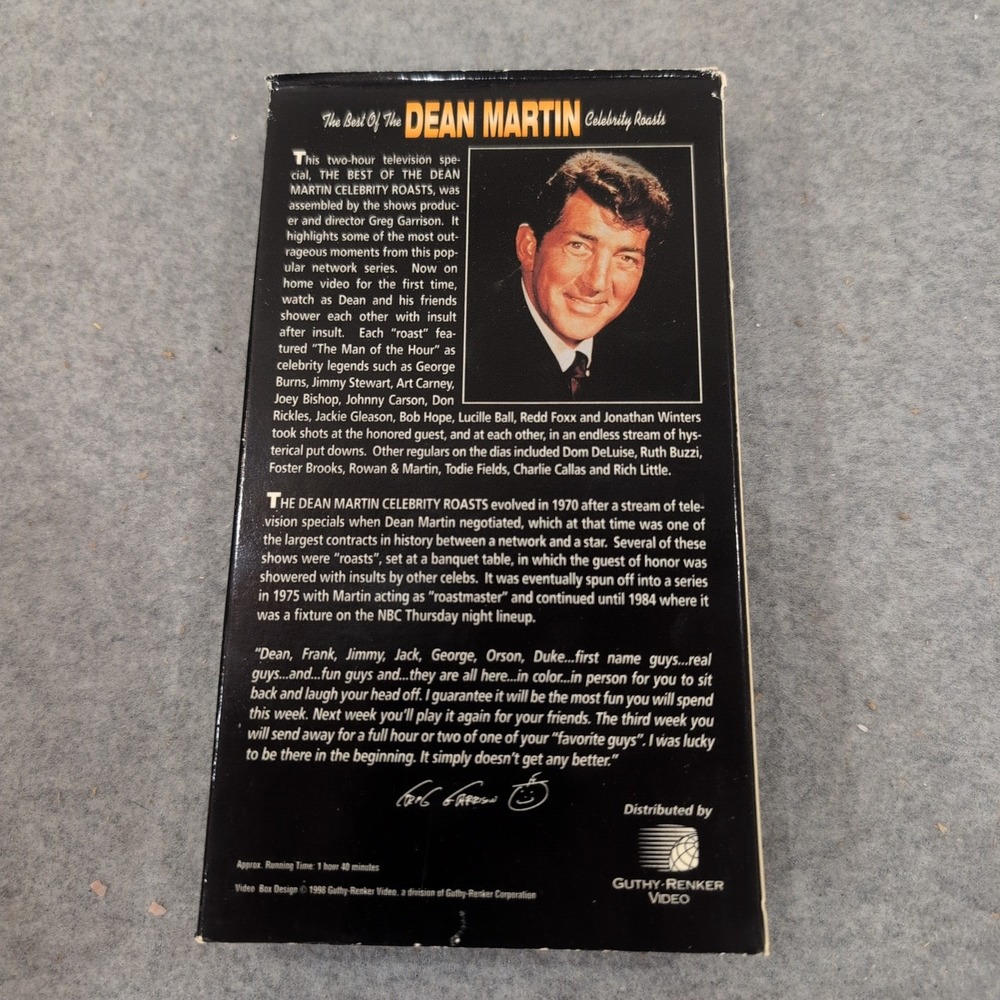 The Best of the Dean Martin Celebrity Roasts VHS Guthy-Renker Video Comedy Tape - Picture 2 of 2